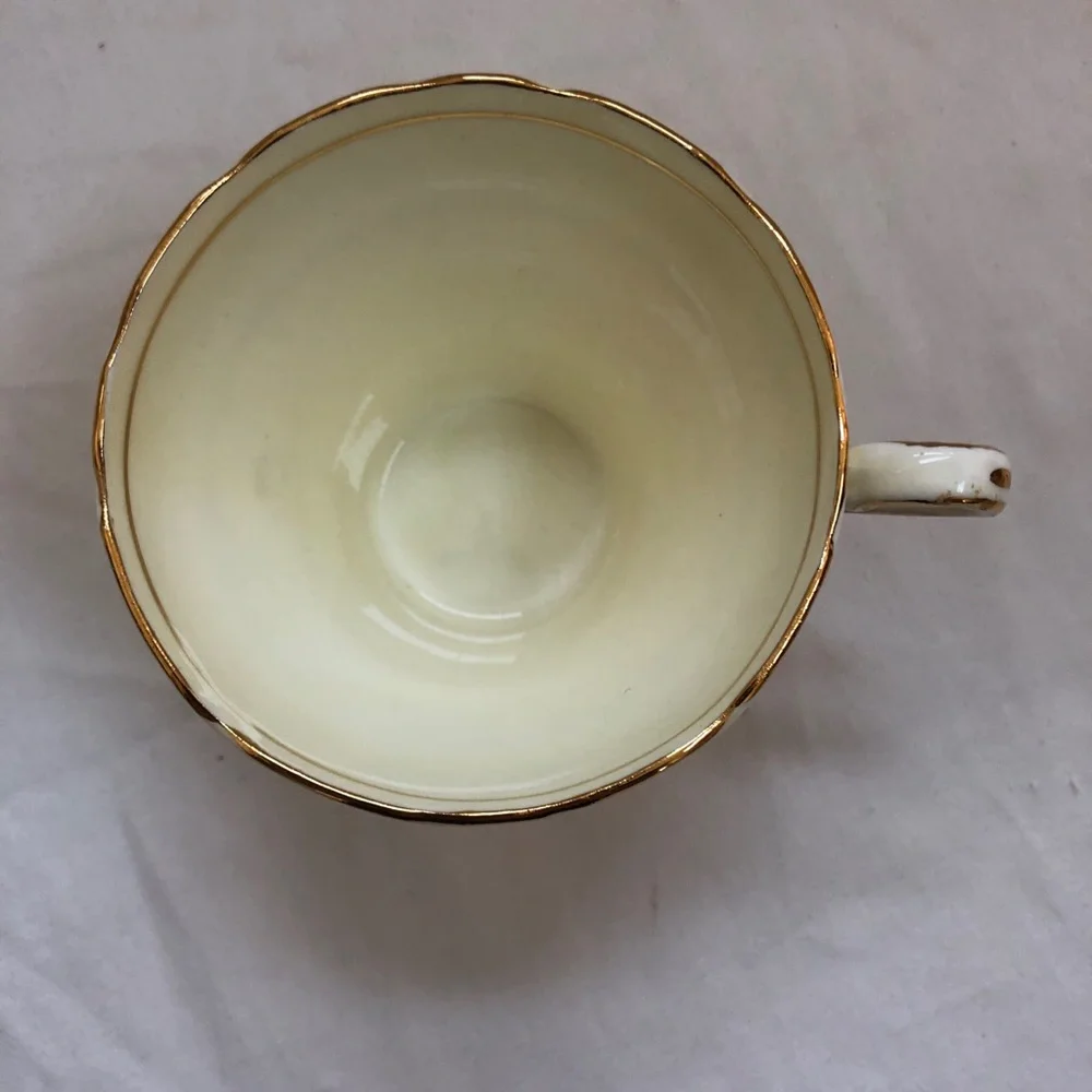 Vintage Aynsley Yellow & Gold Corset Bone China Cup and Saucer England